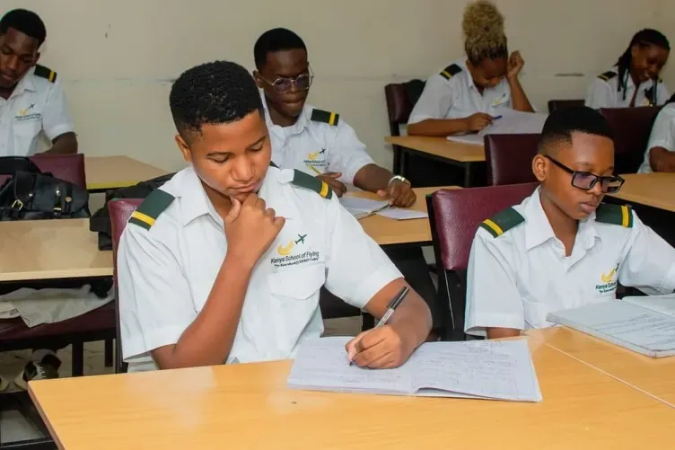Alpha students in an Aviation Technology theory class